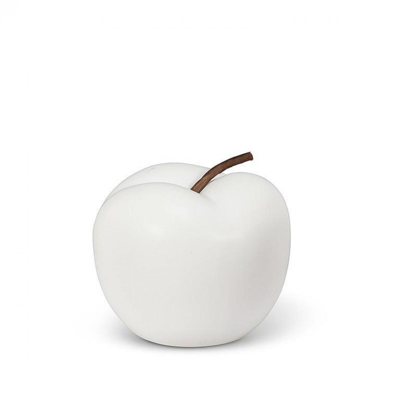 Figurine pomme blanche mat, Blanc