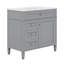 Meuble-lavabo de 36 po avec lavabo supérieur, armoire de rangement moderne avec 2 tiroirs et un tiroir basculant-116830614
