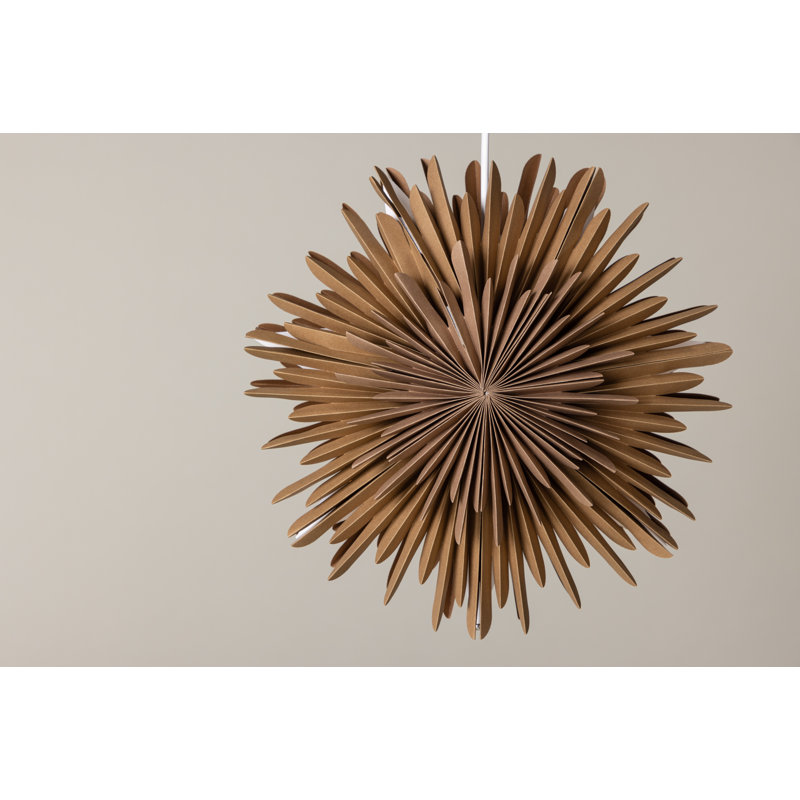 Brooklana 1 - Light Geometric Pendant, Brown, 35cm H x 35cm x 35cm D