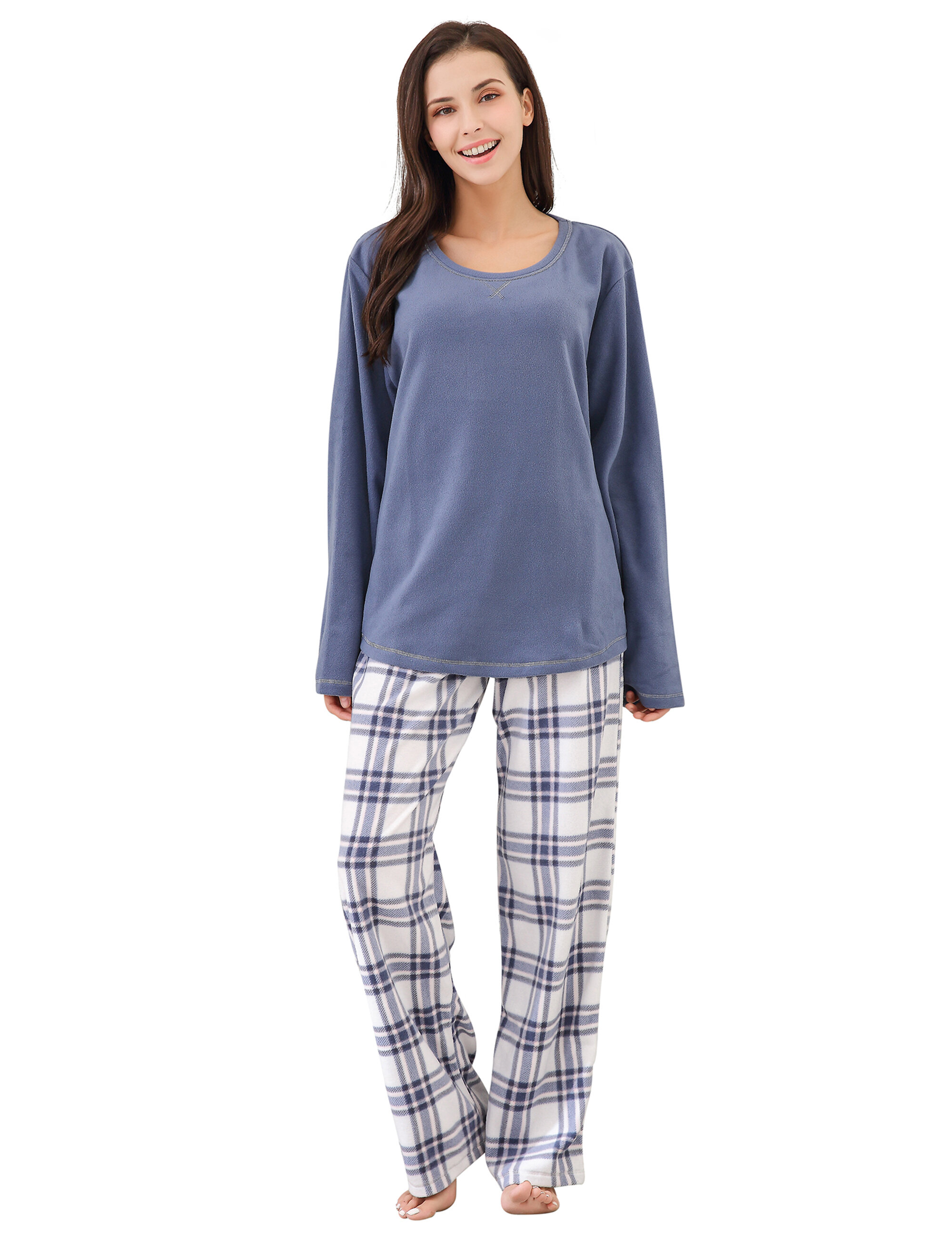Richie House Women's Knit Flannel Printed Pajama Set with Pants S