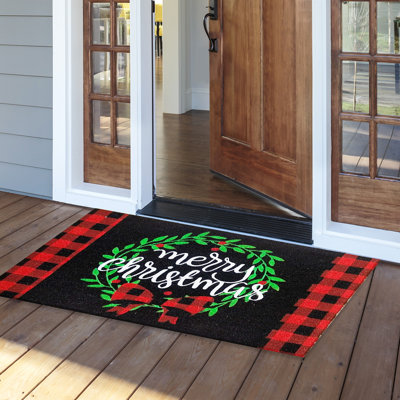 Christmas Wreath Large Coir Doormat