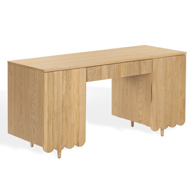 Kristy Fluted Wood Desk