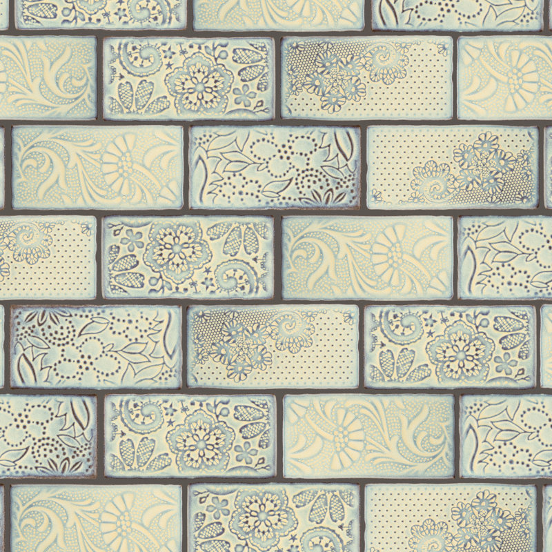 Antic Feelings 3" x 6" Ceramic Patterned Subway Tile, Feelings Pergamon