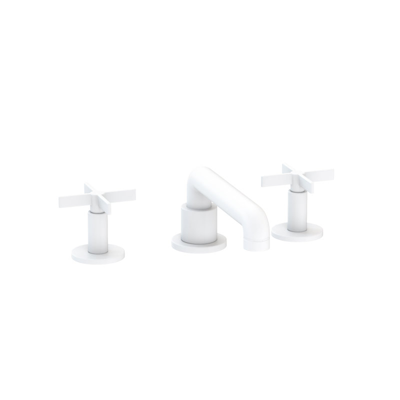 Tolmin Widespread Bathroom Faucet with Drain Assembly, Matte White