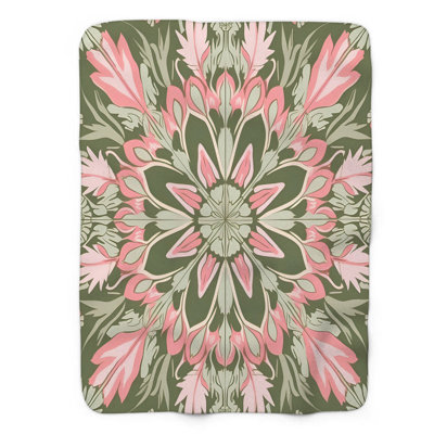 Vibrant Mandala Visions - 1 Piece Premium Sherpa B Throw Blanket