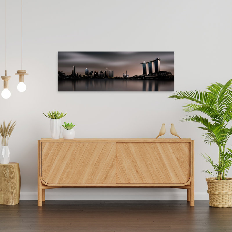 «Dramatic singapour», art dramatique moderne, ville sereine, H 12 po x l 36 po