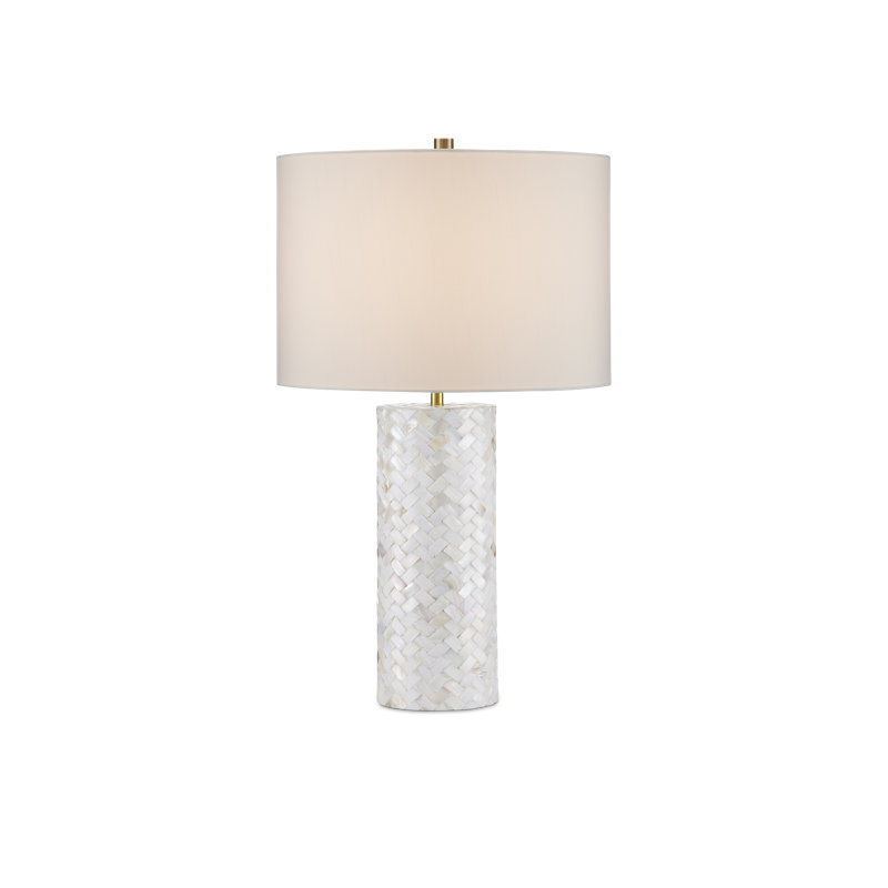 Lampe de table Meraki, H 27 po x l 16 po x P 16 po, Nacre de perle