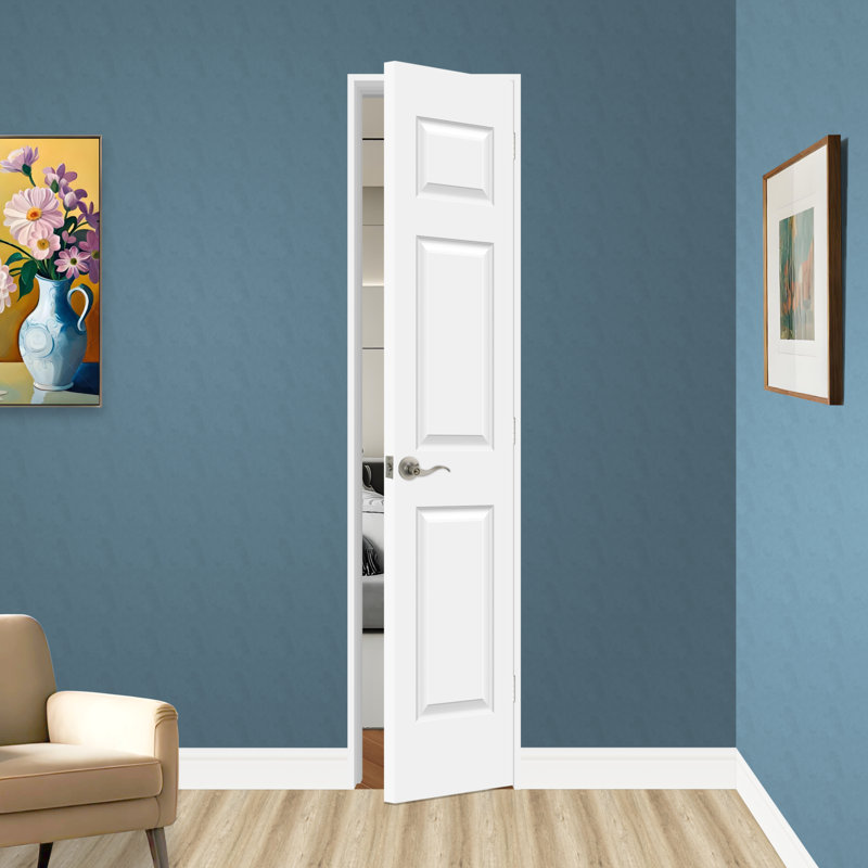 Dalle de porte intérieure en bois 6 panneaux pré-percés 80 po, 18 po x 80 po, Oui