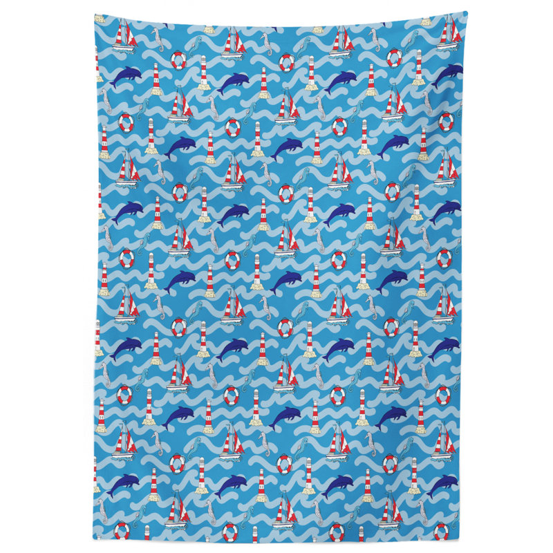 Lighthouse Geometric Tablecloth, 84" L x 60" W