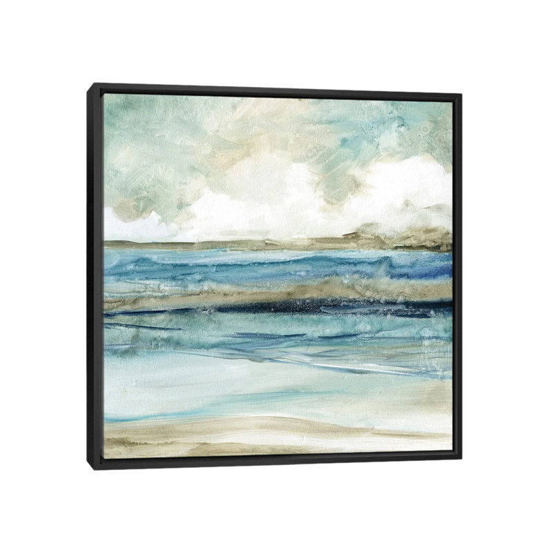 «Soft Surf II», reproduction sur toile, H 18 po x l 18 po x P 1,5 po, Toile avec cadre noir, Pas de tapis