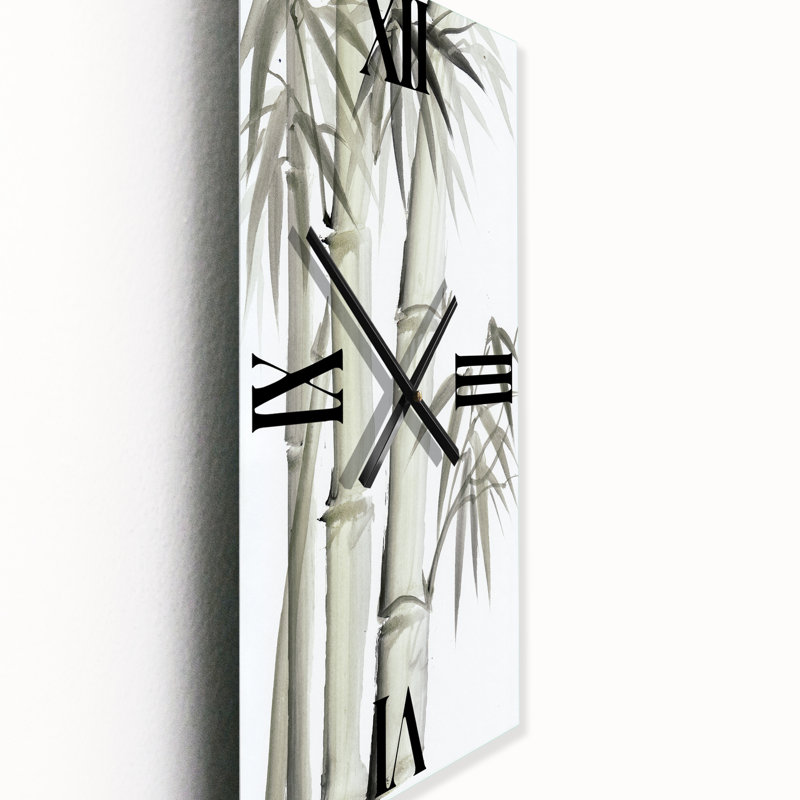 Horloge murale rétro en bambou monochrome V - Lake House, Grand