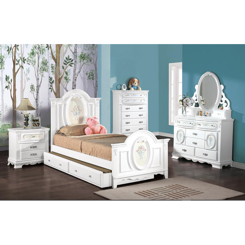 Commode avec porte, finition blanche