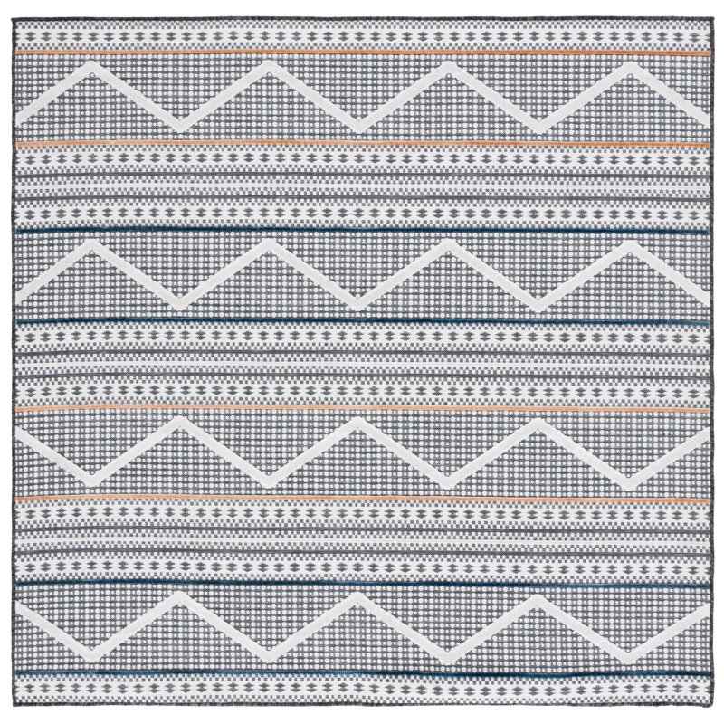 Kenenth Performance Southwestern Indoor/Outdoor Area Rug, Square 6'5"