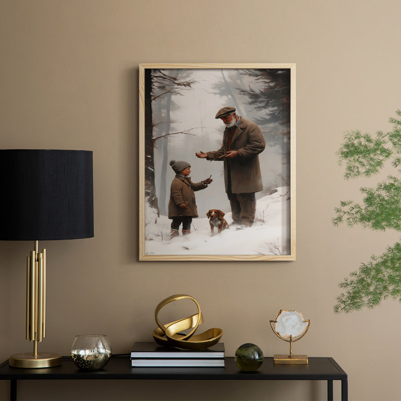 «Christmas Holiday Art», série 2-CCX III, reproduction encadrée - bois massif, Naturel, H 15 po x l 12 po