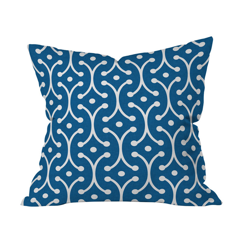 Coussin décoratif intérieur/extérieur denim piquets
