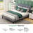 Upholstered Platform Bed Frame With Tufted Fabric Adjustable Headboard, No Box Spring Needed-106775798-133641859