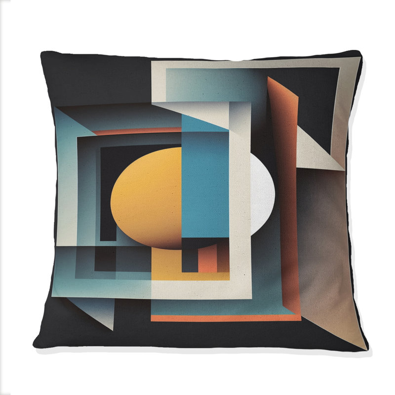 Coussin décoratif rétro à motif géométrique abstrait III