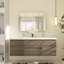 60 po X P 20 po P x 22 po Meuble-lavabo flottant double H avec plateau en résine blanc brillant-821616701