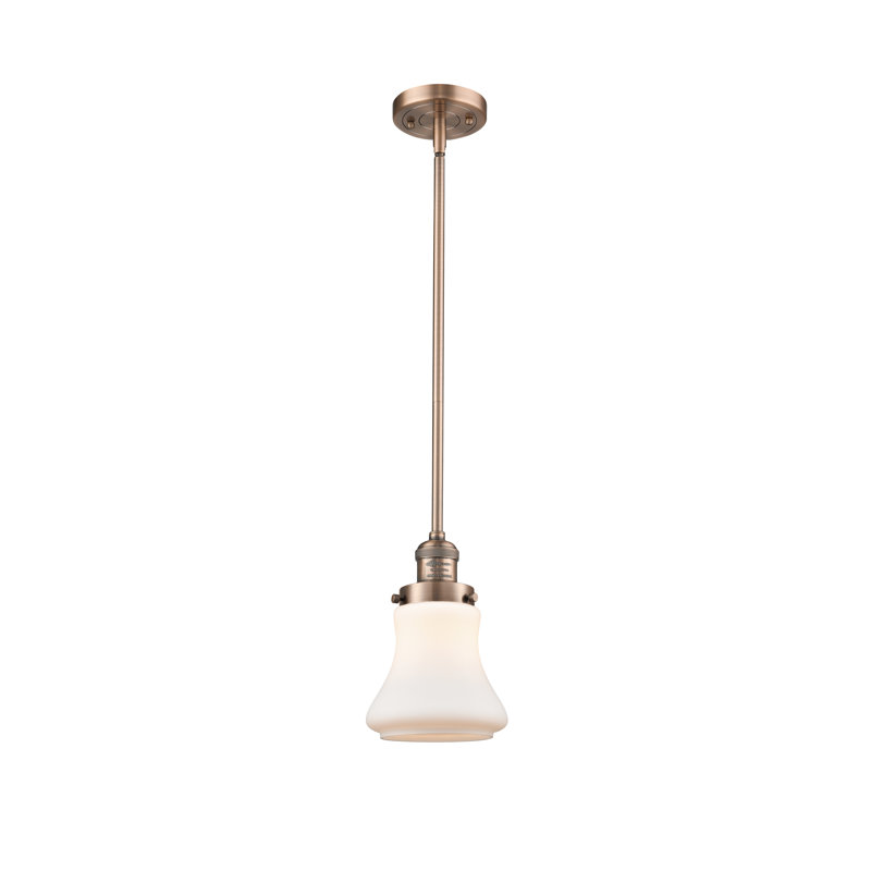 Edda 1 - Light Single Pendant, Antique Copper, Matte White, Bulb Not Included