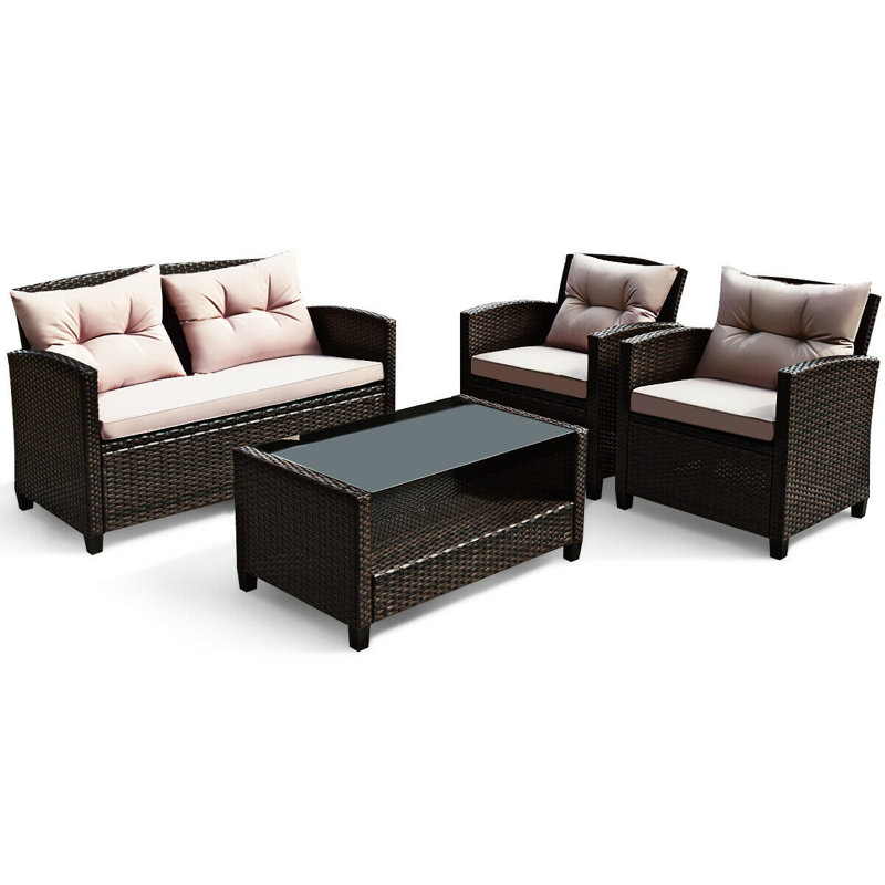 Foxcroft 4 - Person Patio Conversation Sets with Cushions