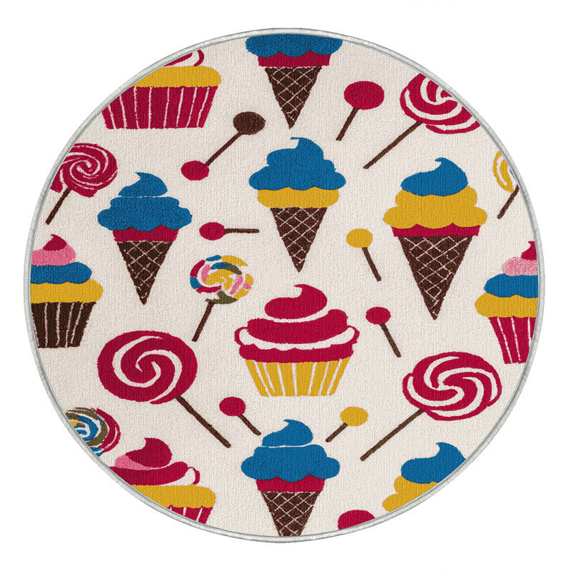  Tapis lavable moderne et tendance, Rond 5 pi
