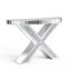 Superbe console haute avec finition en miroir et incrustation de diamant, polyvalente pour divers espaces.