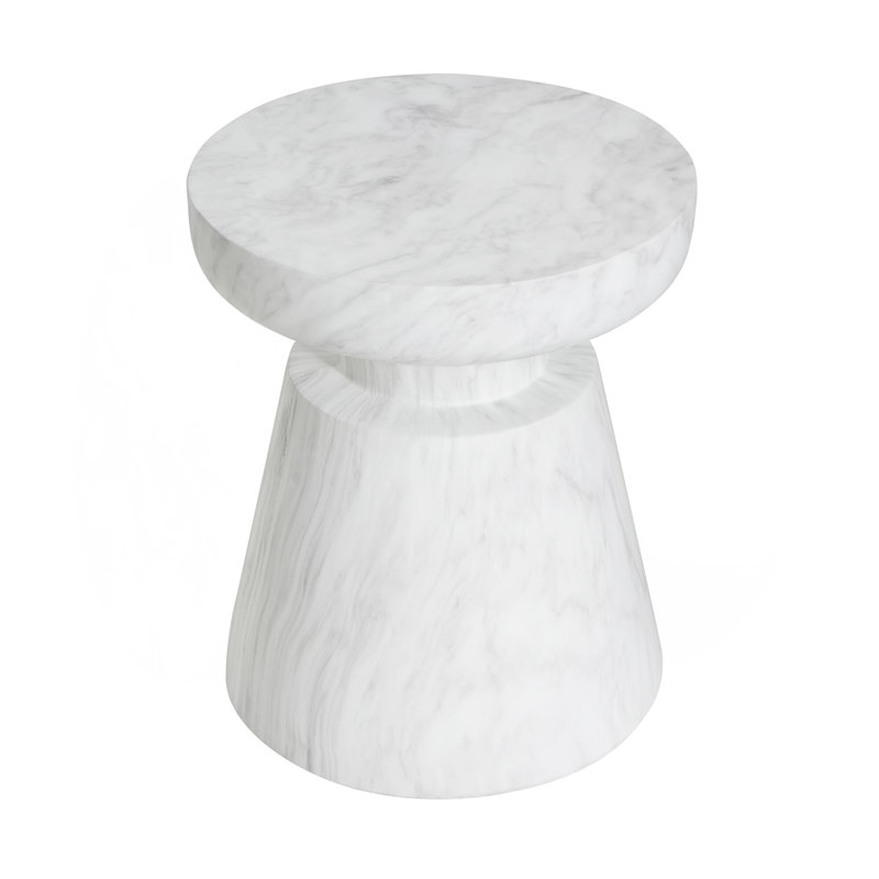 Outdoor Ponti Travertine Side Table,White, White