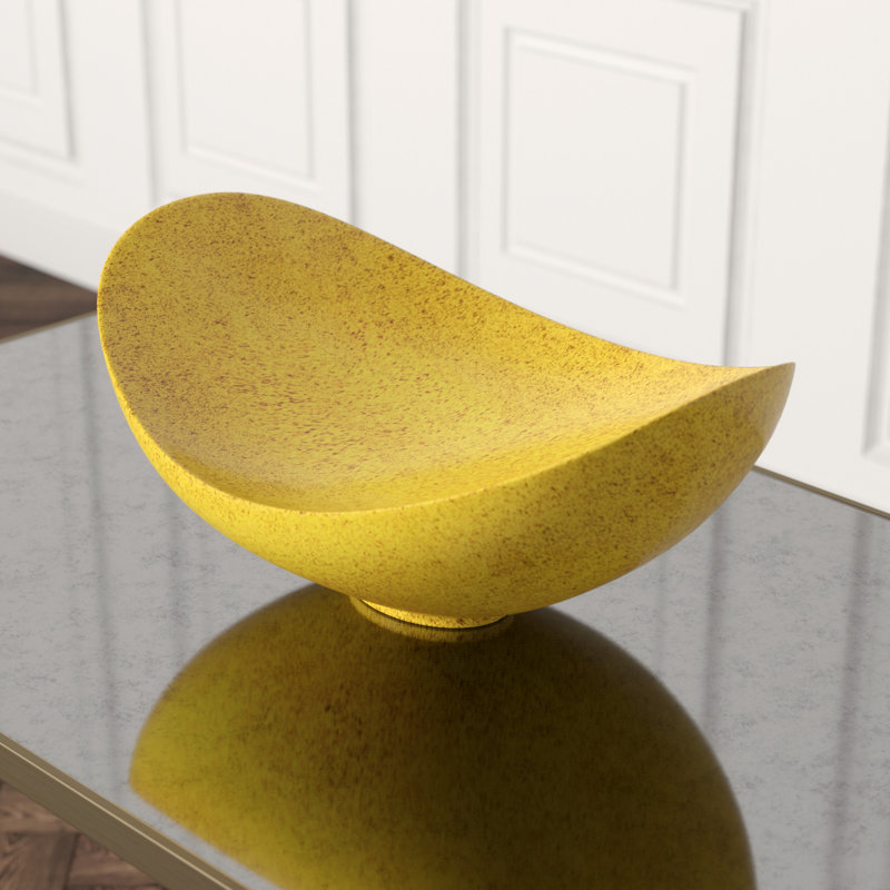 Swoop Ceramic Decorative Bowl, Citron