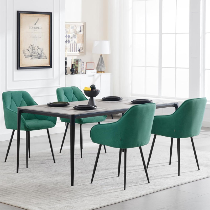 Bharmal 50.5cm H Velvet Upholstered Armchair, Turquoise, 1