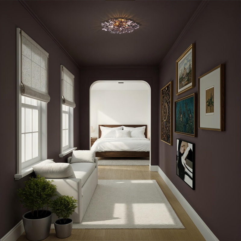 Seguis 22.5'' Aged Brass Semi Flush Mount, Gris