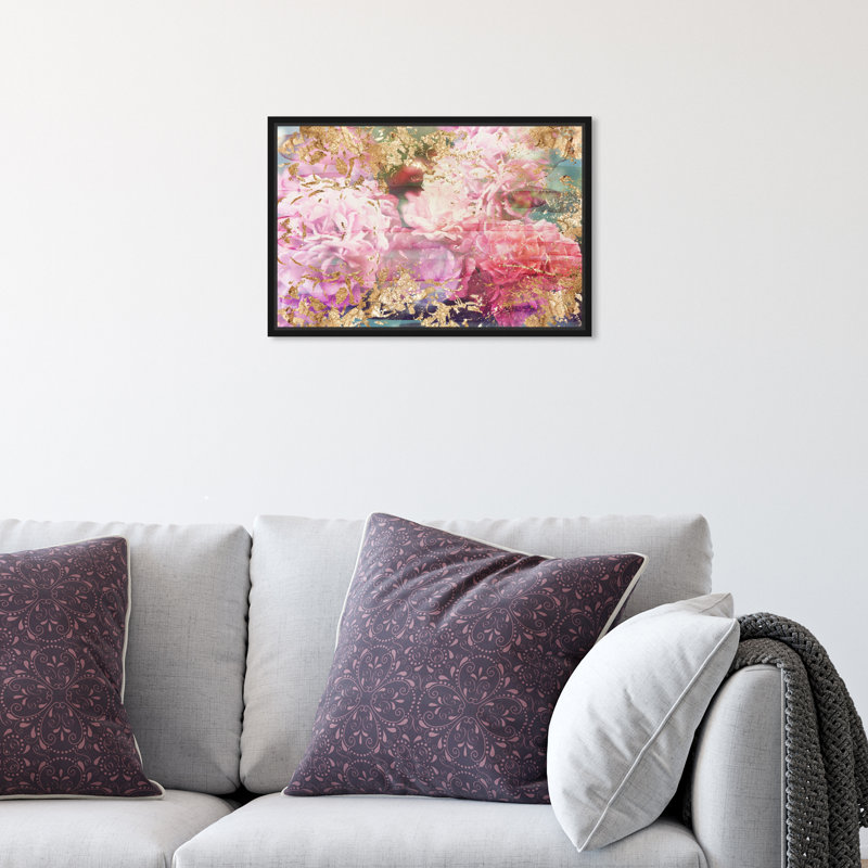 Rose Rhapsody - impression sur toile, H 15 po x l 10 po, Cadre noir