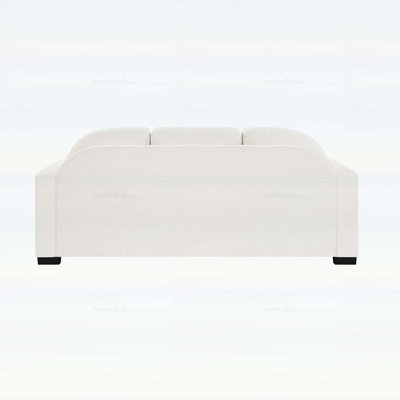 Modern 3-seater Sofa with Curved Backrest for Living Room or Small Space, Beige, Ergonomic and Stylish Design