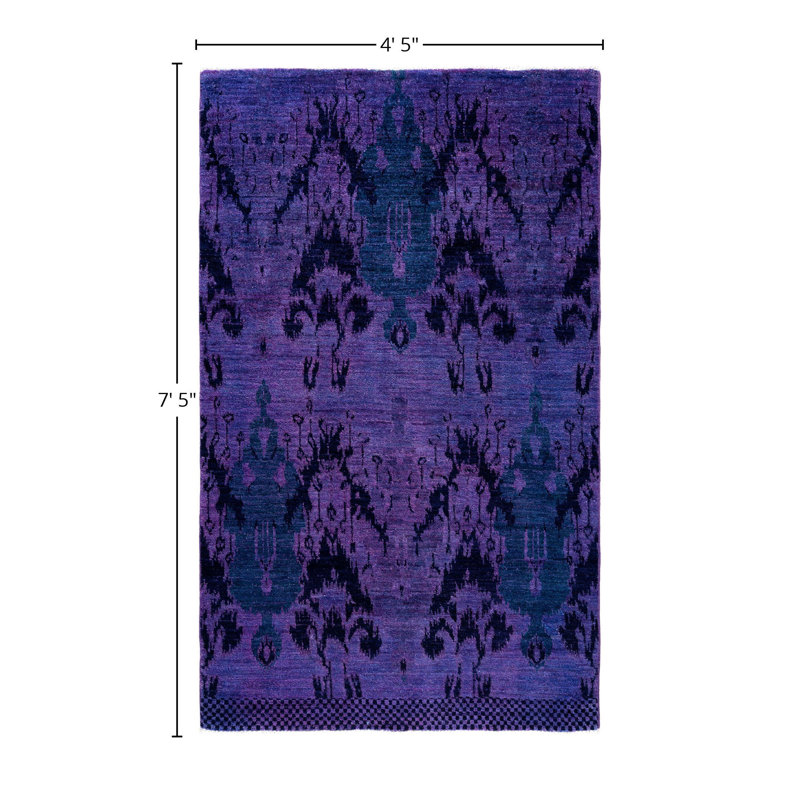 Overdyed One-of-a-Kind 4' 5" X 7' 5" Hand Knotted Area Rug