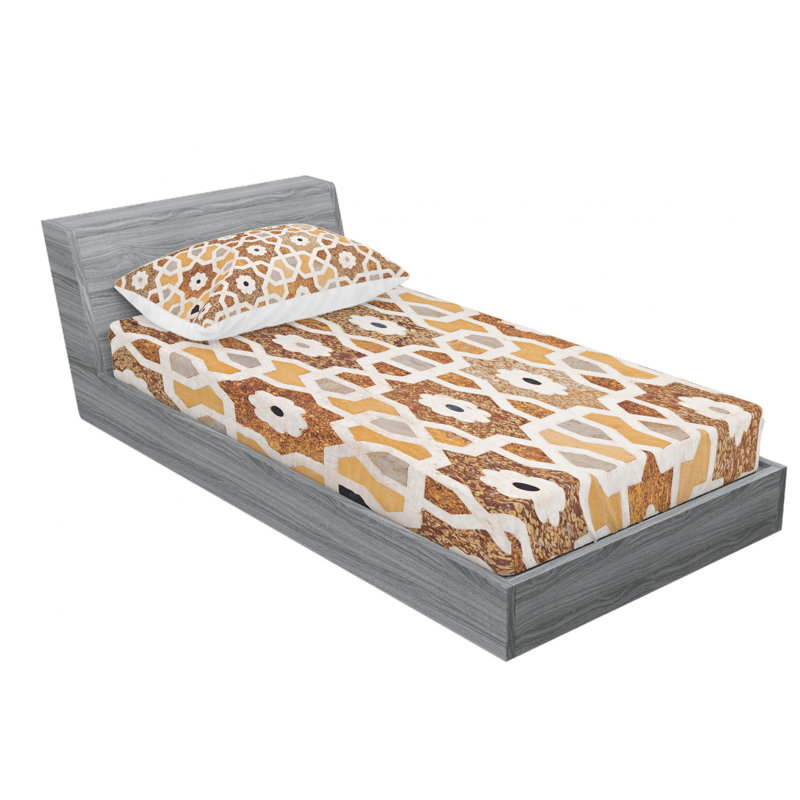 Microfiber Floral Sheet Set, Twin Sheet Set with Fitted Sheet