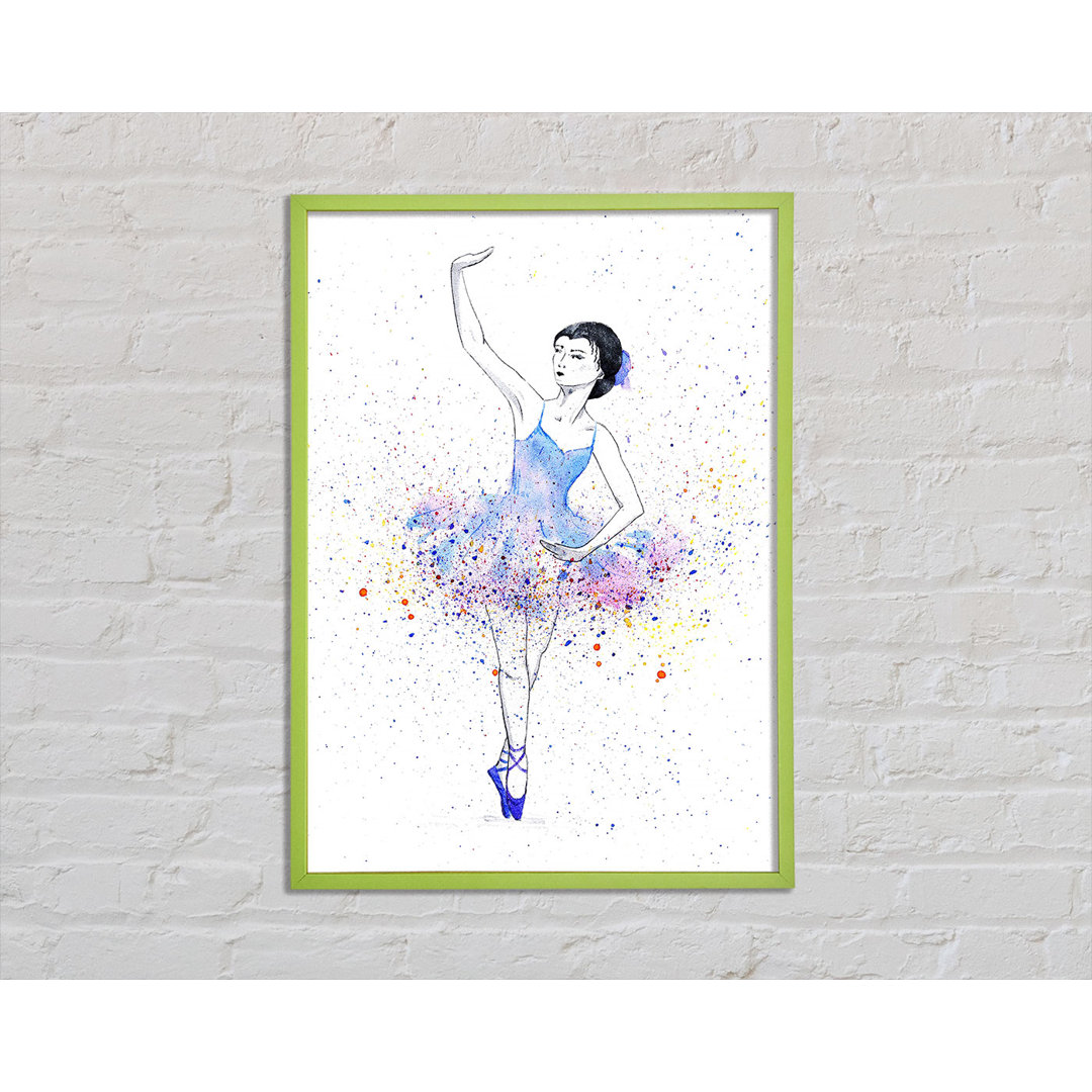 Catia Blue Pink Ballerina 5 - Einzelner Bilderrahmen Kunstdrucke