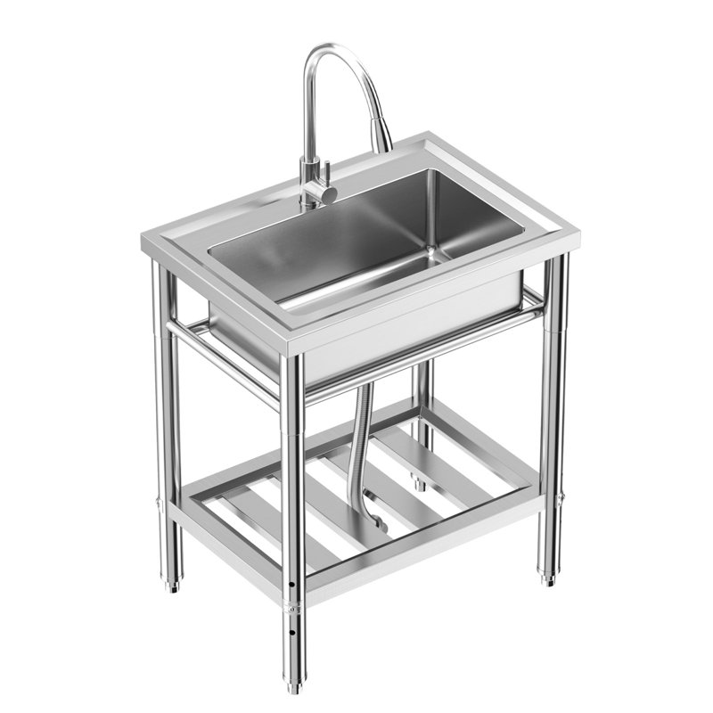 Évier utilitaire 28 po x 20 po x 34 po en acier inoxydable