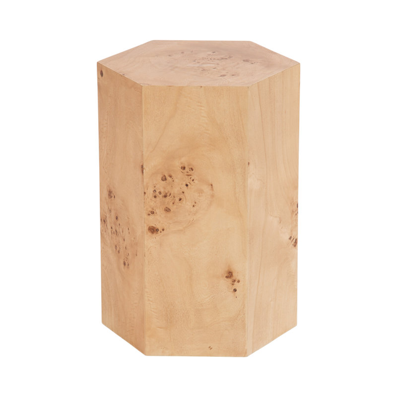 Hexagon Burlwood Side Table