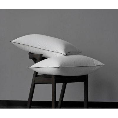 Oreiller à double chambre en mélange de duvet - Soutien moyen équilibré, noyau doux et de soutien pour toutes les positions de sommeil (ensemble de 2)