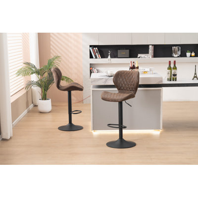 Adjustable Height Counter Stool with Metal Frame