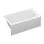 Baignoire de trempage en alcôve de 60 po en acrylique avec jupe en blanc brillant, bonde droite, bonde à main torsadée chromée incluse