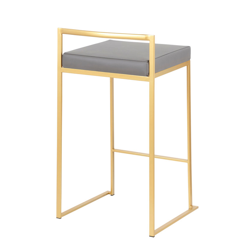 Contemporary Counter Stool, Siège gris / cadre doré, 3