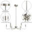 Lustre à intensité variable à 6 lumières de style l 26 po Maroneia pour cuisine ou salon-324961365