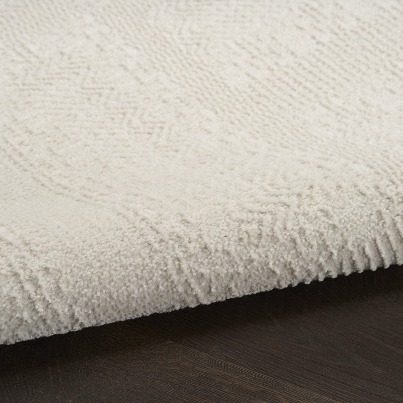 Tapis d'intérieur moderne ivoire Ebern Designs Reimann, Rectangle 5 pi x 7 pi
