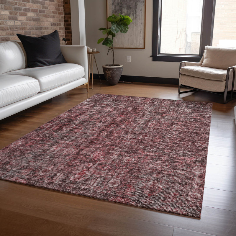 Machine Washable Indoor/Outdoor Chantille ACN1145 Pink Rug, Rectangle 8' x 10'