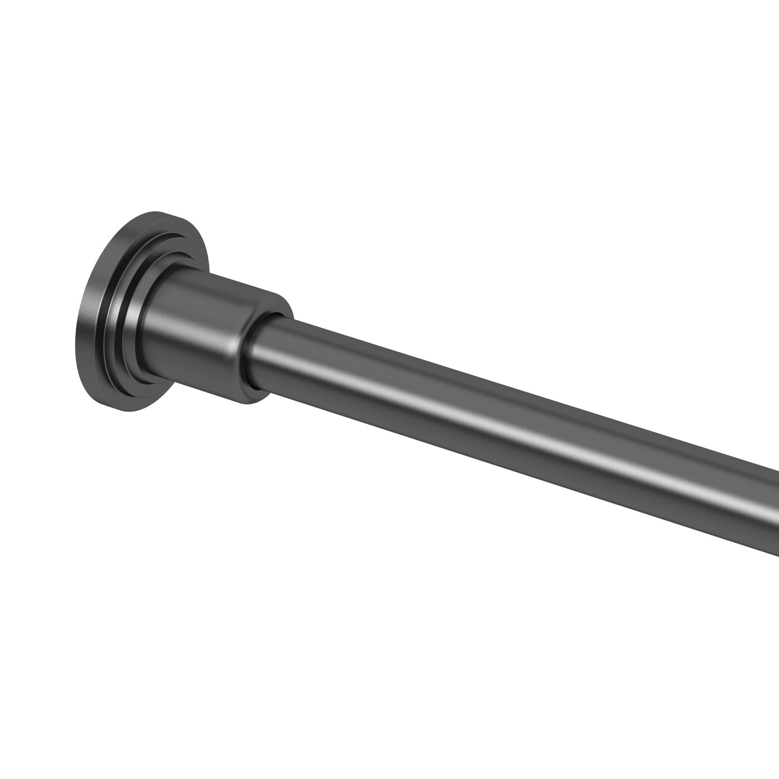Marina 73.25" Wall Mount Shower Curtain Rod With Shower Ends, Matte Black