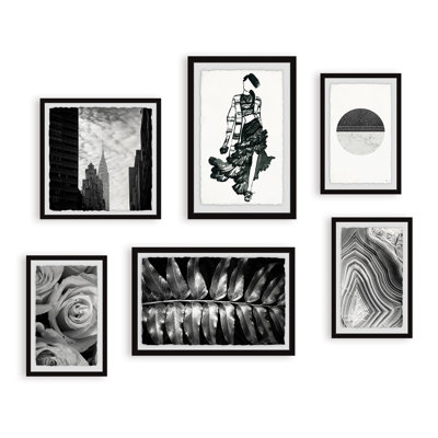 Allessio " Rhythmic Wonders " 6 Piece Art Black and White Photography Set