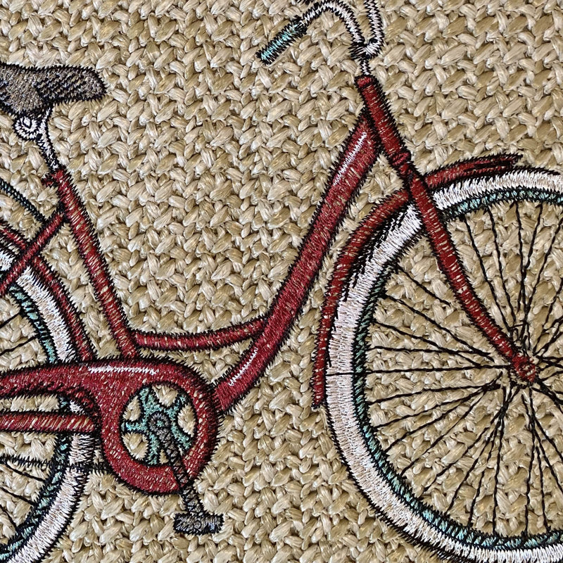 Raffia Bicycle Red Faux Jute Rectangular Lumbar Pillow Set