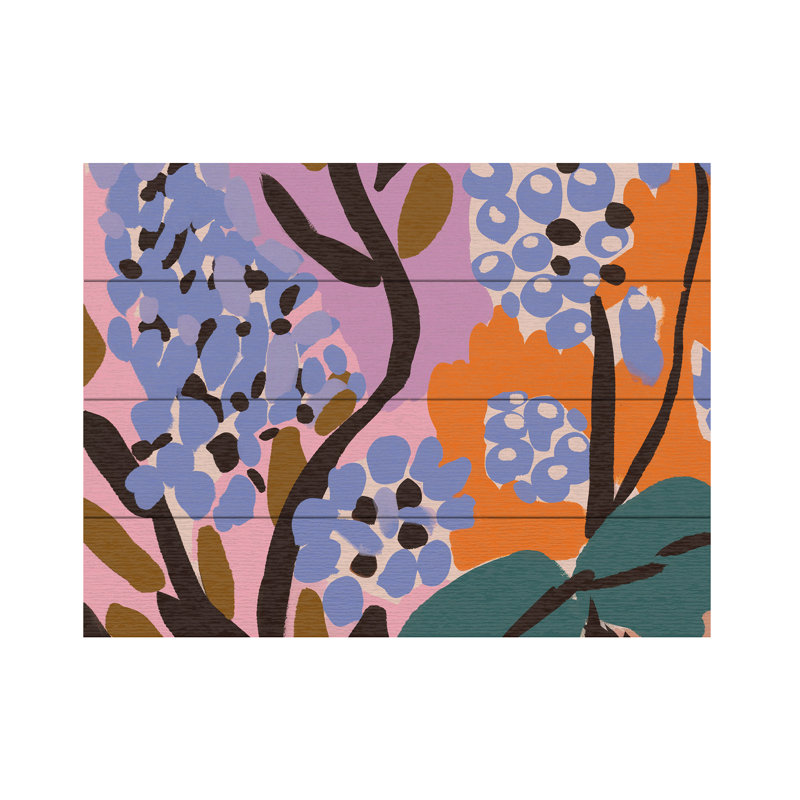 Treechild  Pastel Berries Wood Slat Art, H 12 po x l 16 po