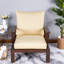 Chaise d'appoint en bois durable, structure en acacia, style extérieur moderne