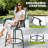 Patio 3-piece Bar Set With Umbrella Hole, Swivel PVC-coated polyester Bar Stools